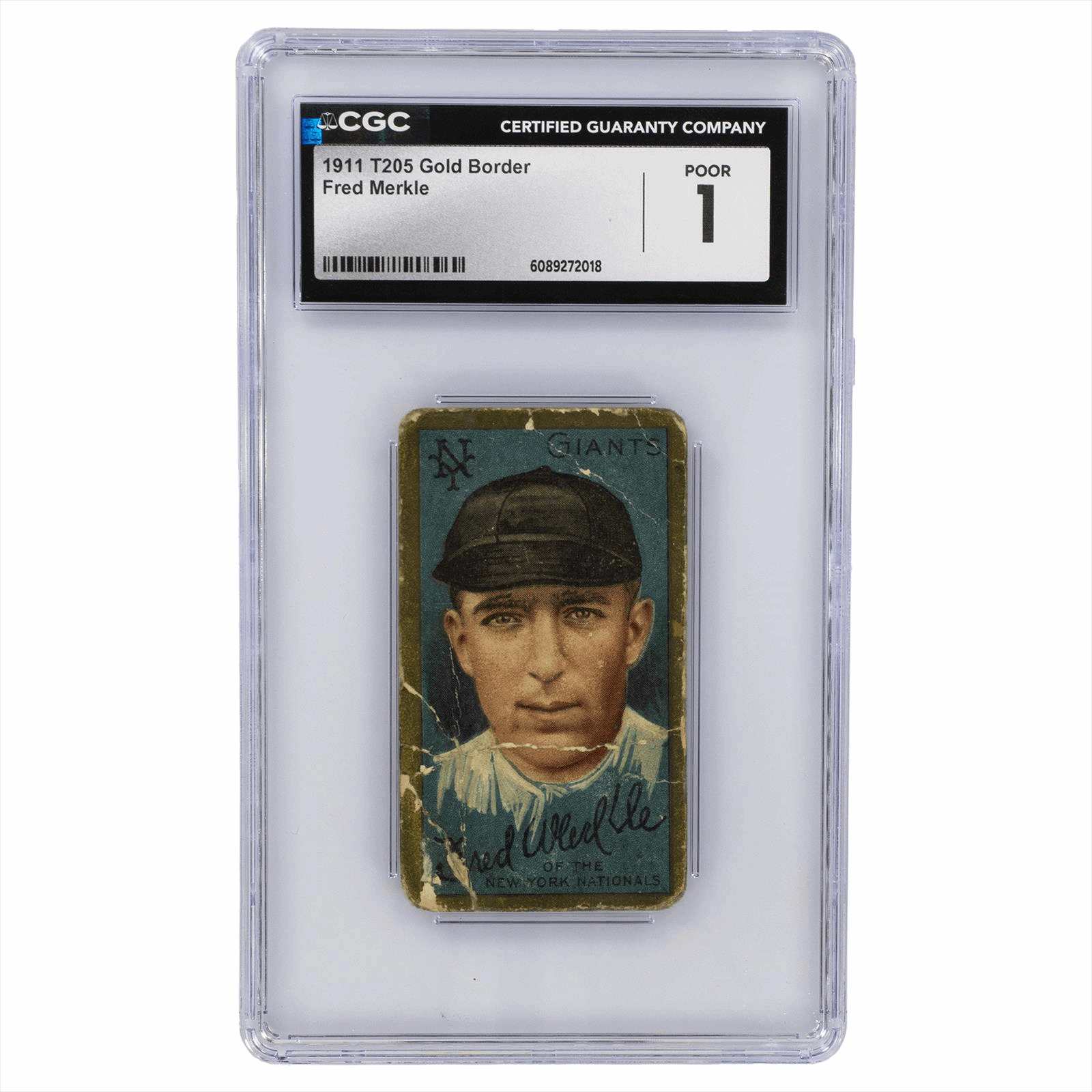 1911 T205 Gold Border Fred Merkle CGC Poor 1 