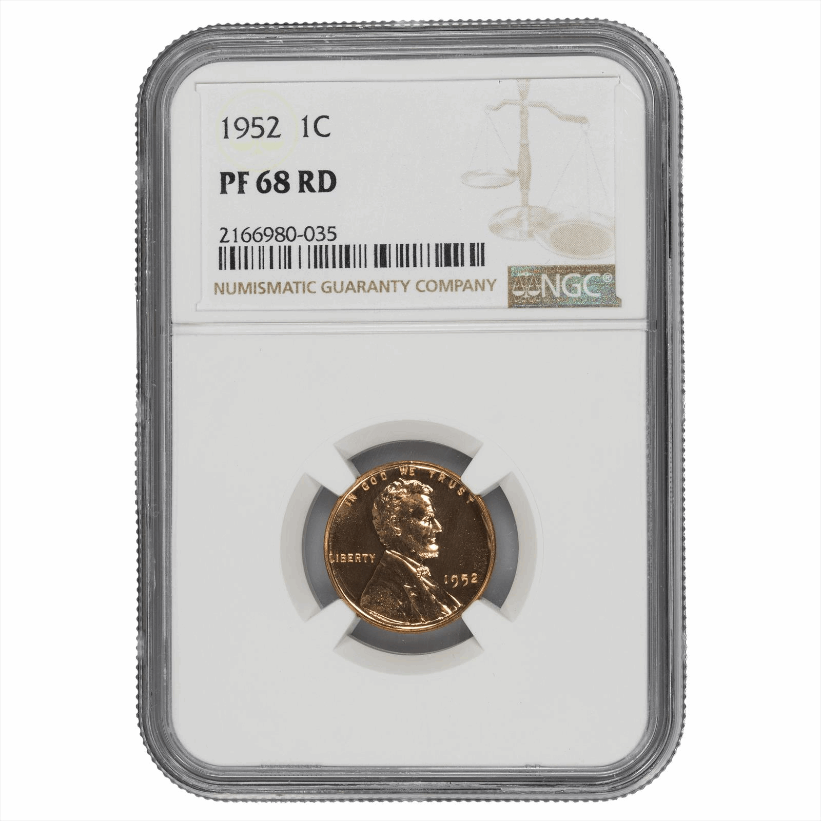 1952 Lincoln Wheat Cent 1C NGC PF 68 RD