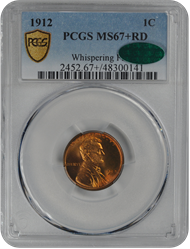 1912 Lincoln PCGS CAC RD 67+