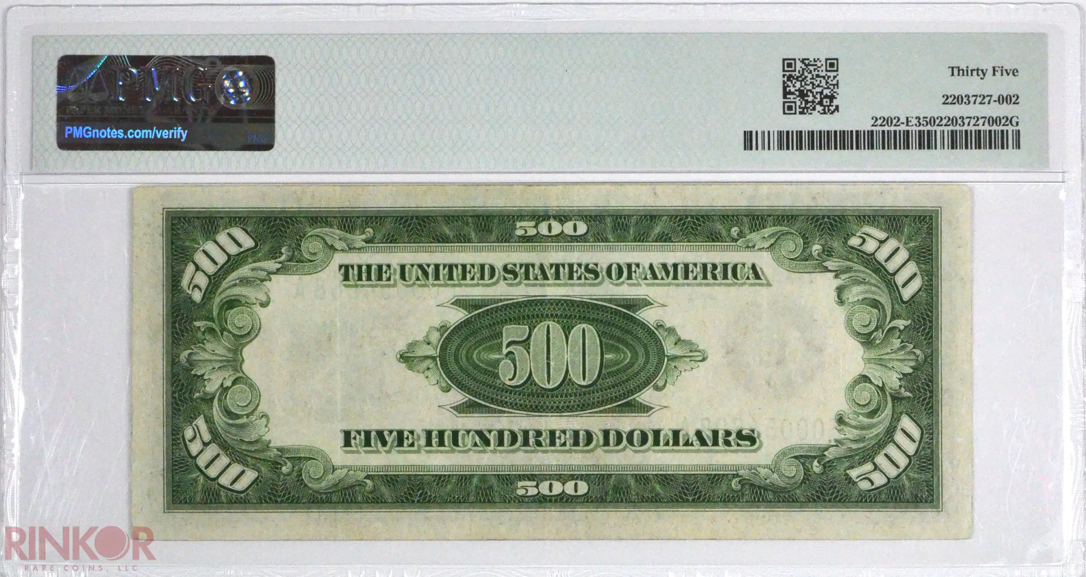 1934A $500 Fr. 2202-E Federal Reserve Note PMG VF-35