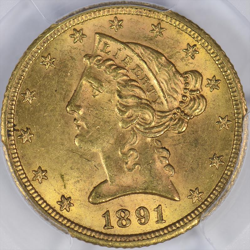 1891-CC $5 PCGS MS 63
