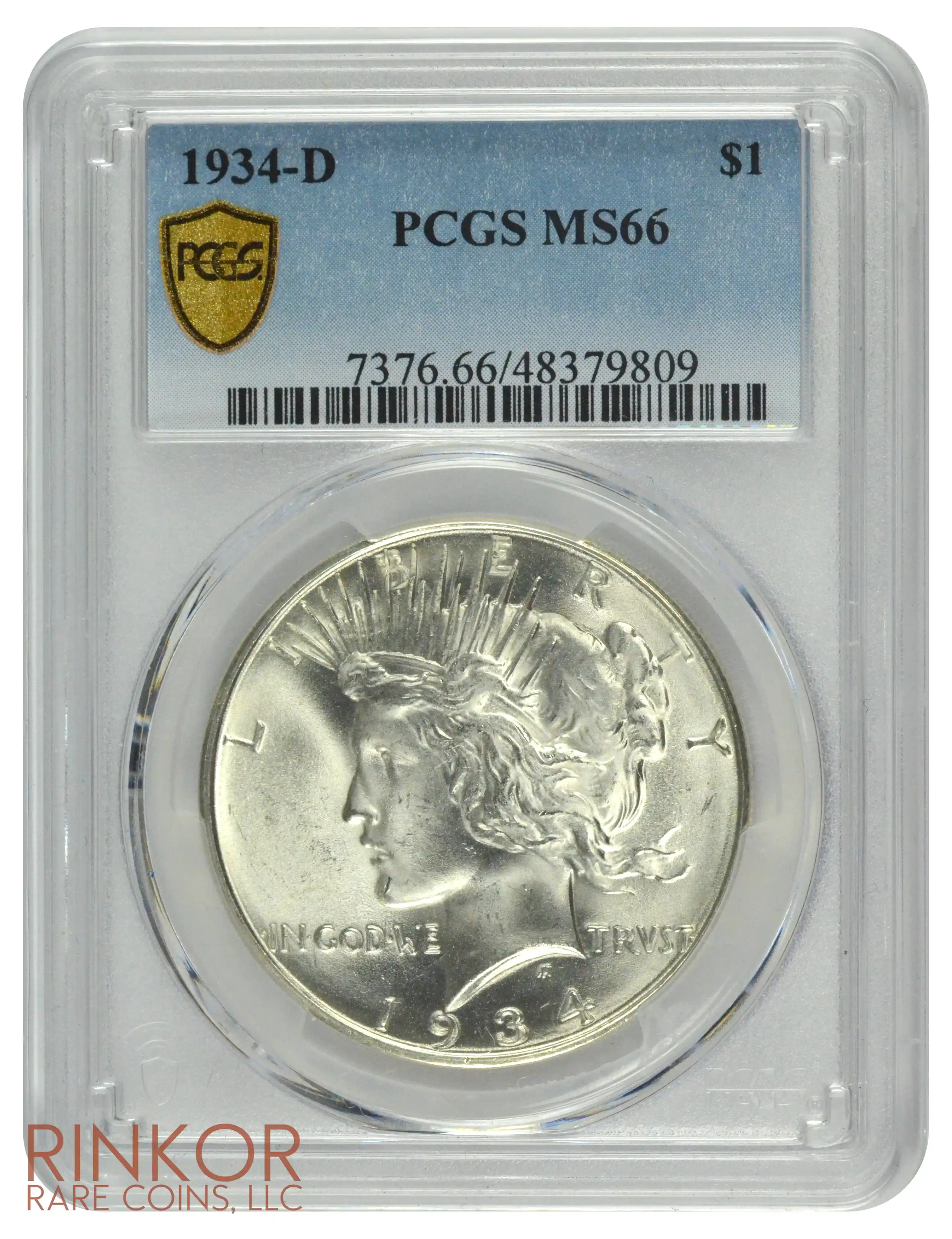 1934-D $1 PCGS MS 66
