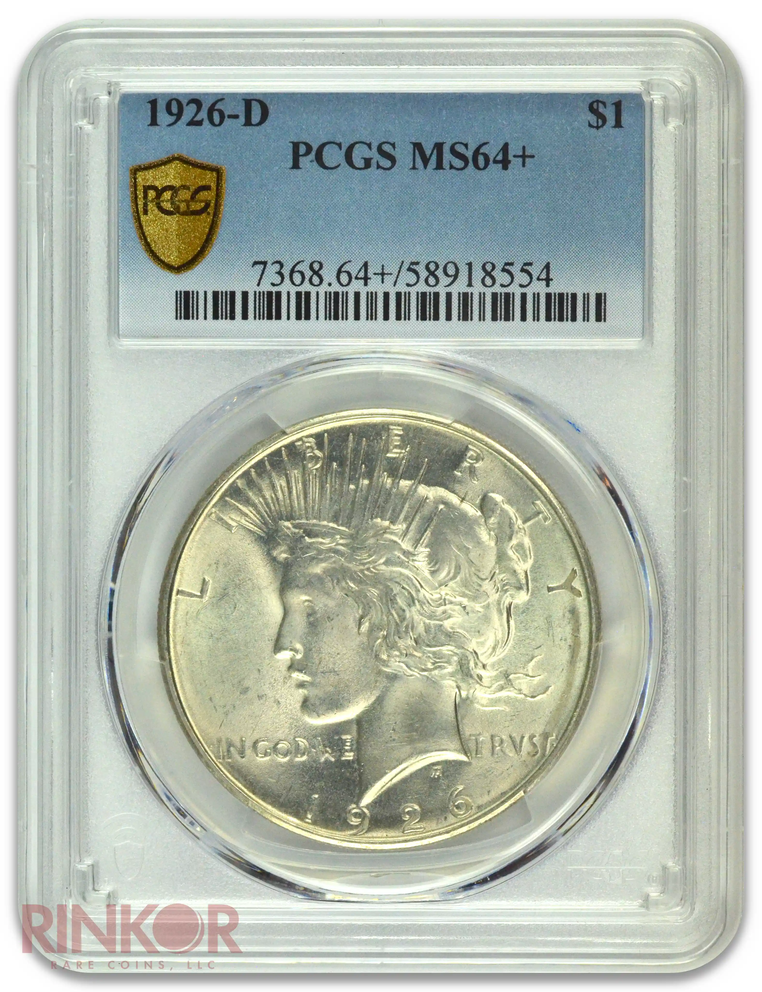 1926-D $1 Peace Dollar PCGS MS 64+