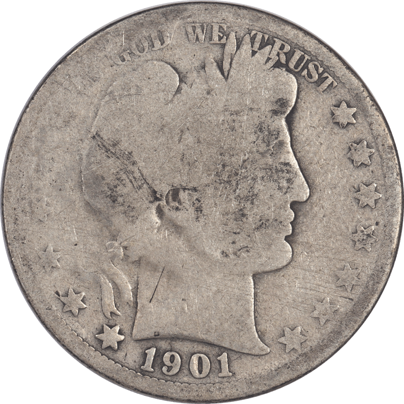 1901-S Barber Half Dollar 50c Raw Ungraded Coin 