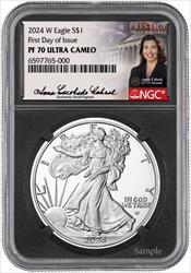 2024-W $1 1oz. American Silver Eagle, FDI, PF70, NGC, Anna Cabral 