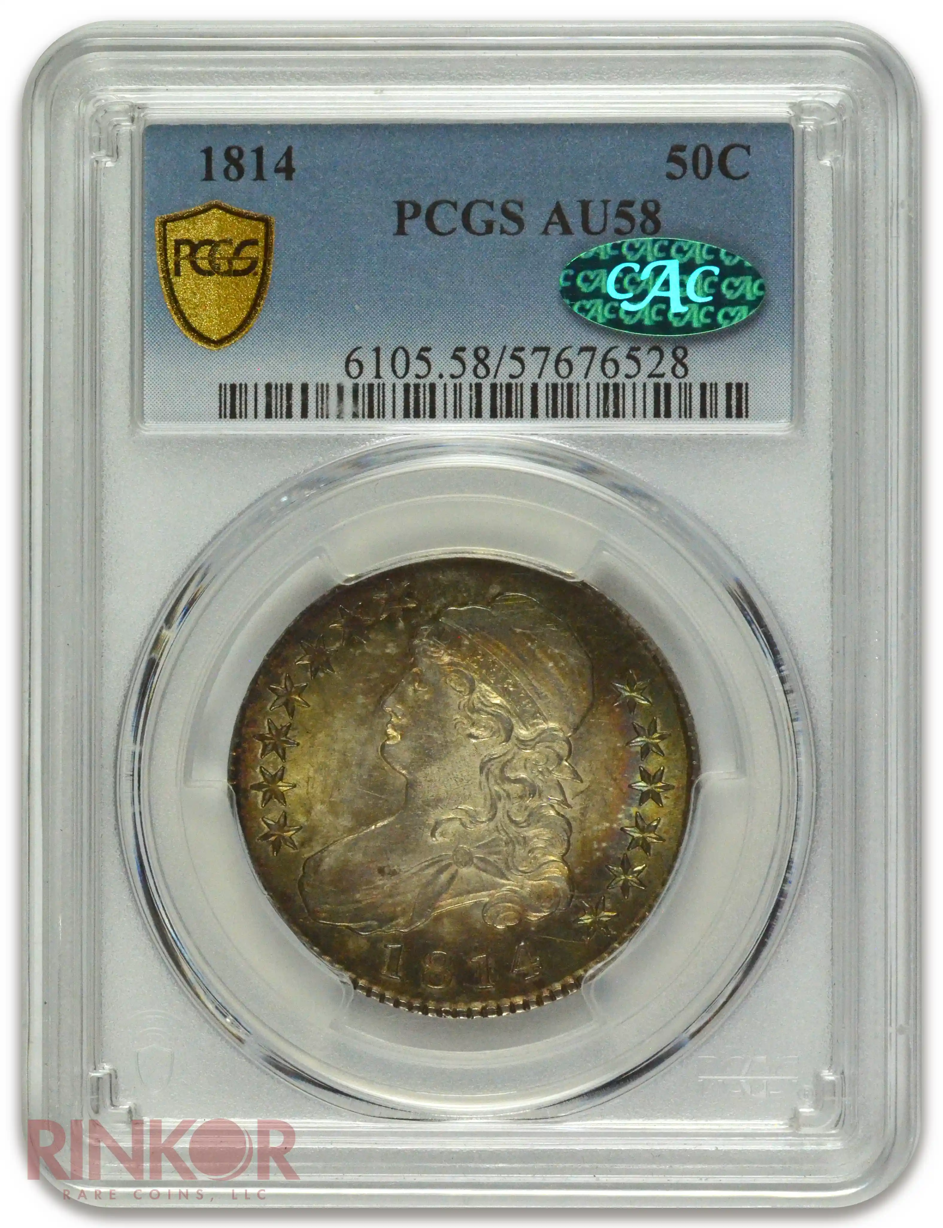 1814 Capped Bust Half Dollar PCGS AU-58 CAC