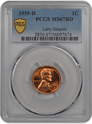 1955-D Lincoln PCGS RD 67