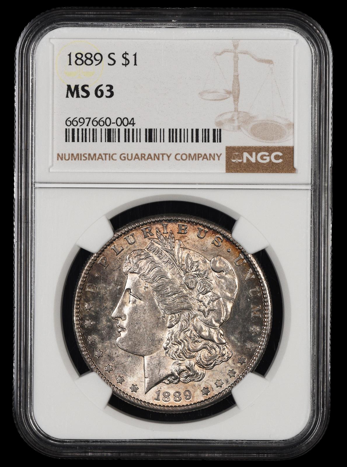 1889 S $1 NGC MS63