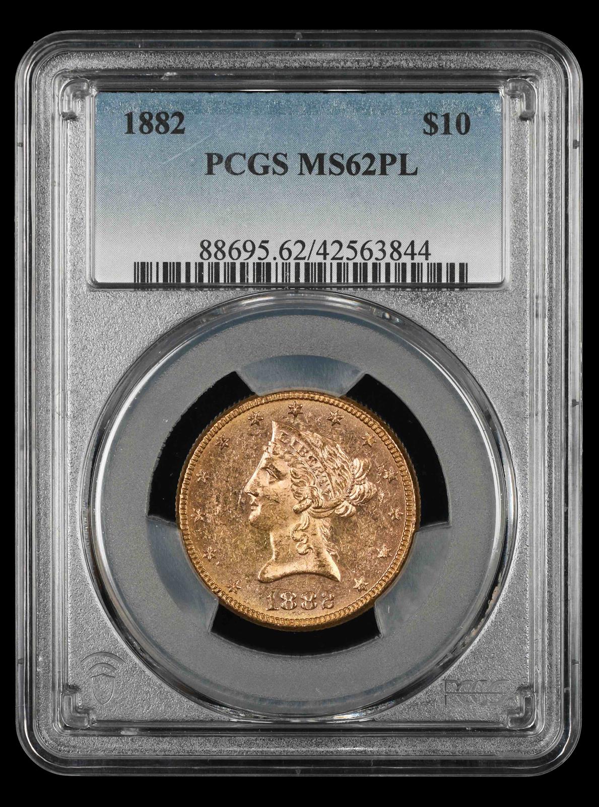1882 $10 Gold PCGS MS62 PL