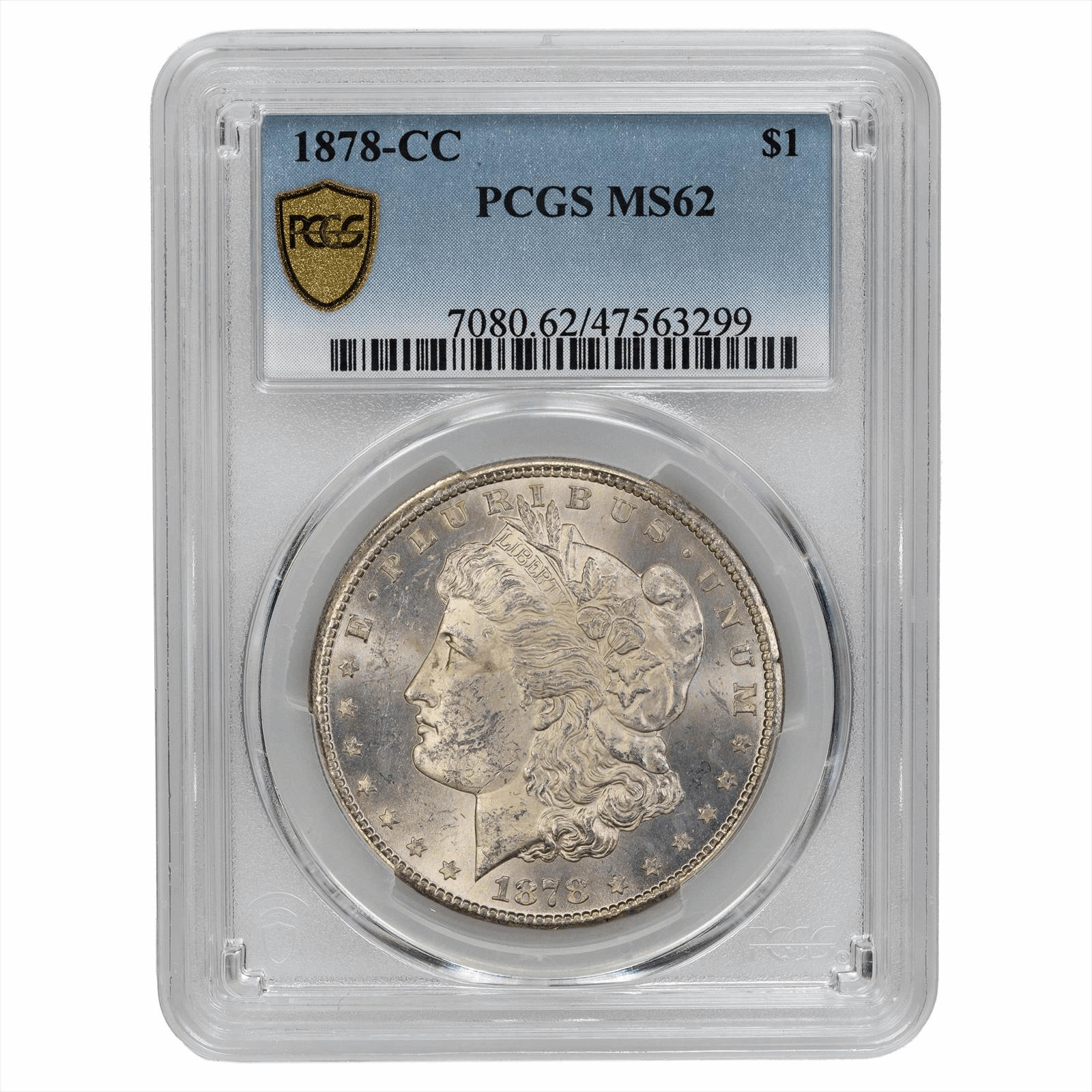 1878-CC Morgan Silver Dollar $1 PCGS MS 62