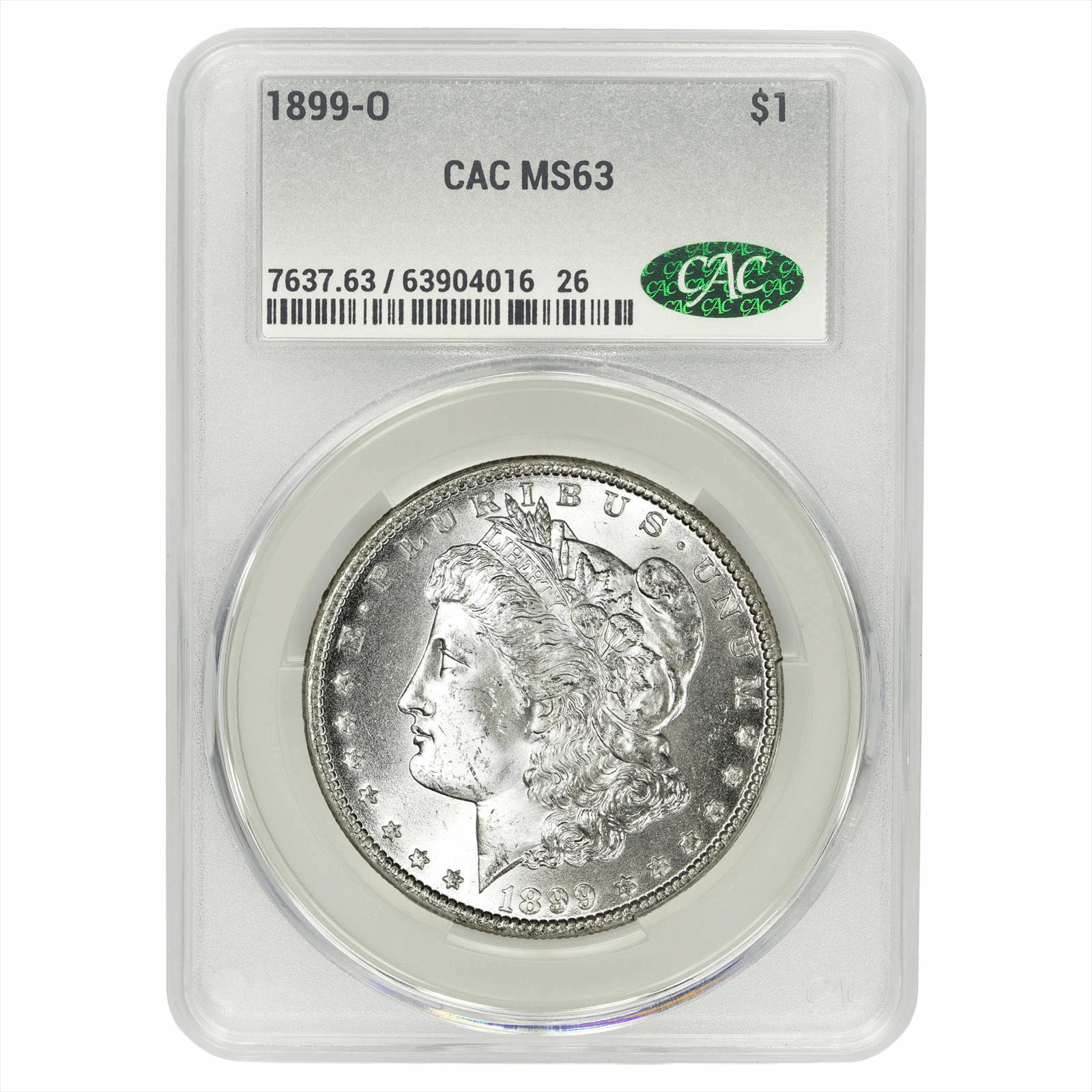 1899-O Morgan Silver Dollar $1 CACG MS 63