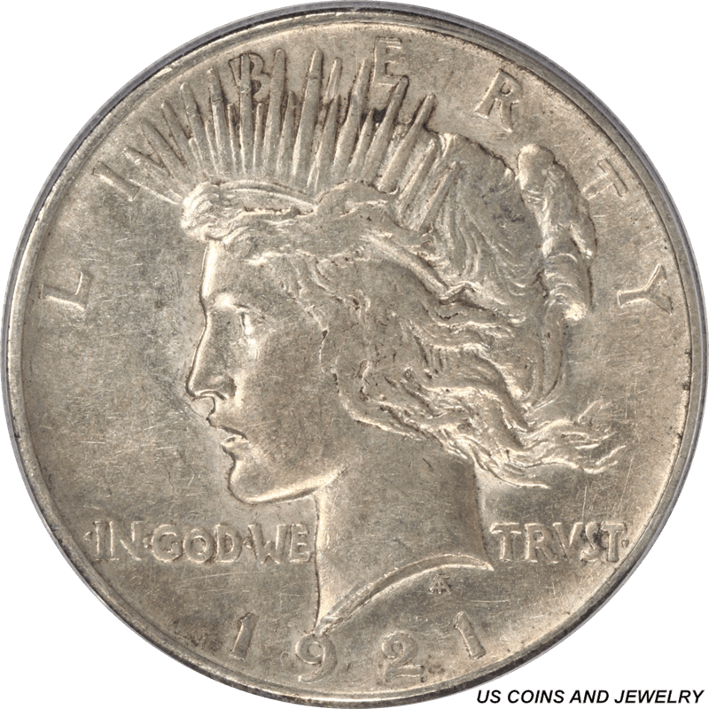 1921 Silver Peace Dollar PCGS AU55 