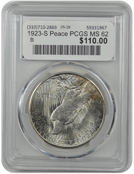 1923-S Peace PCGS MS 62