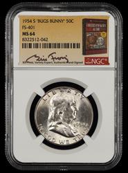 1954 S Bugs Bunny 50c FS-401 Bill Fivaz Signature Label NGC  MS64
