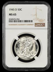 1945 D 50C NGC  MS65