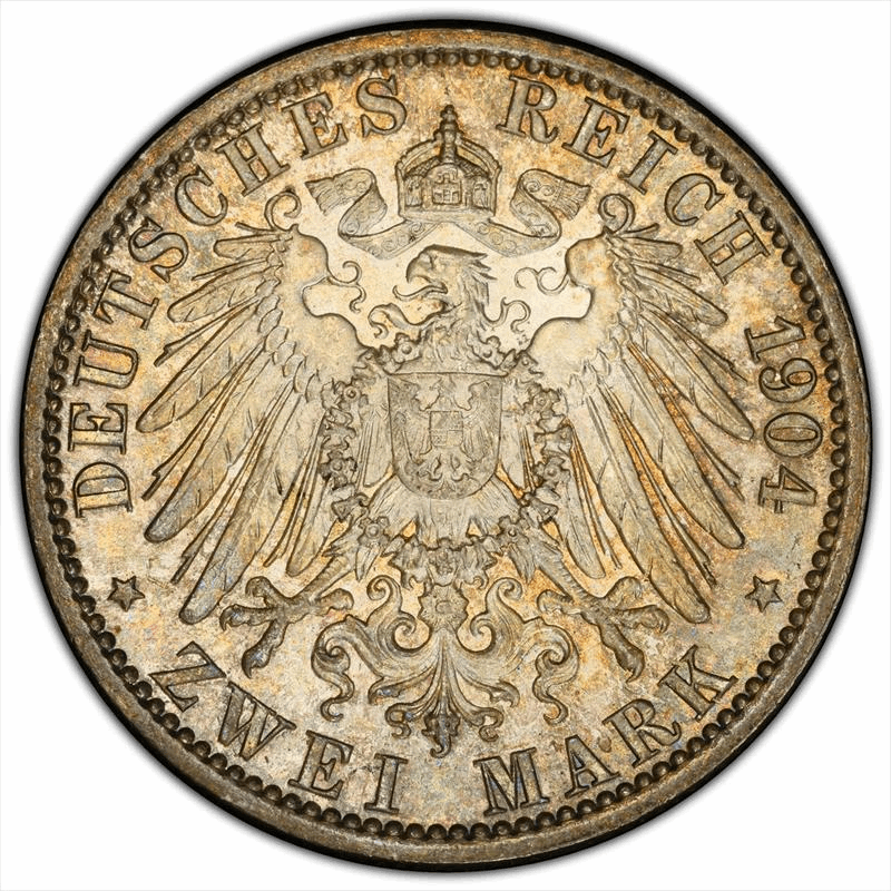 1904 Lubeck 2 Mark PCGS MS65 Toned 