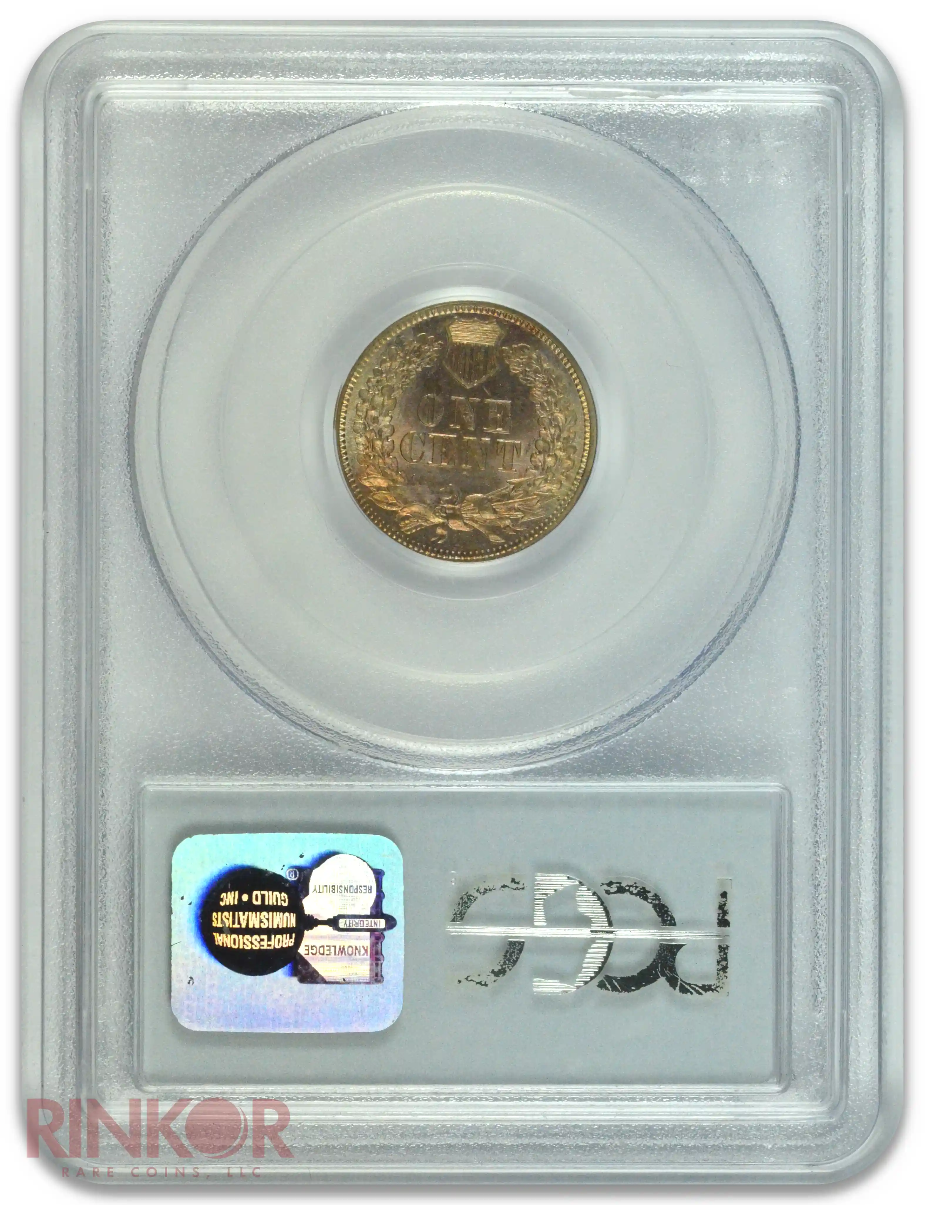 1860 1C Pointed Bust Indian Cent PCGS MS 63