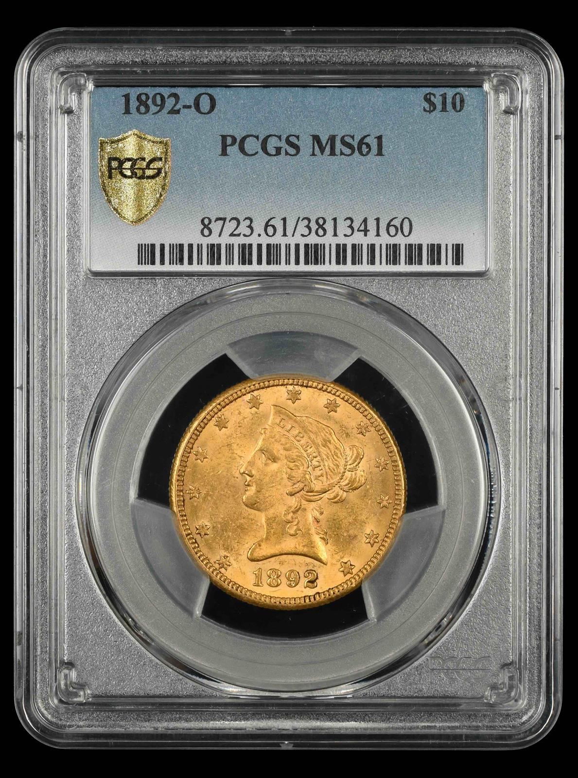 1892 O $10 Gold PCGS MS61