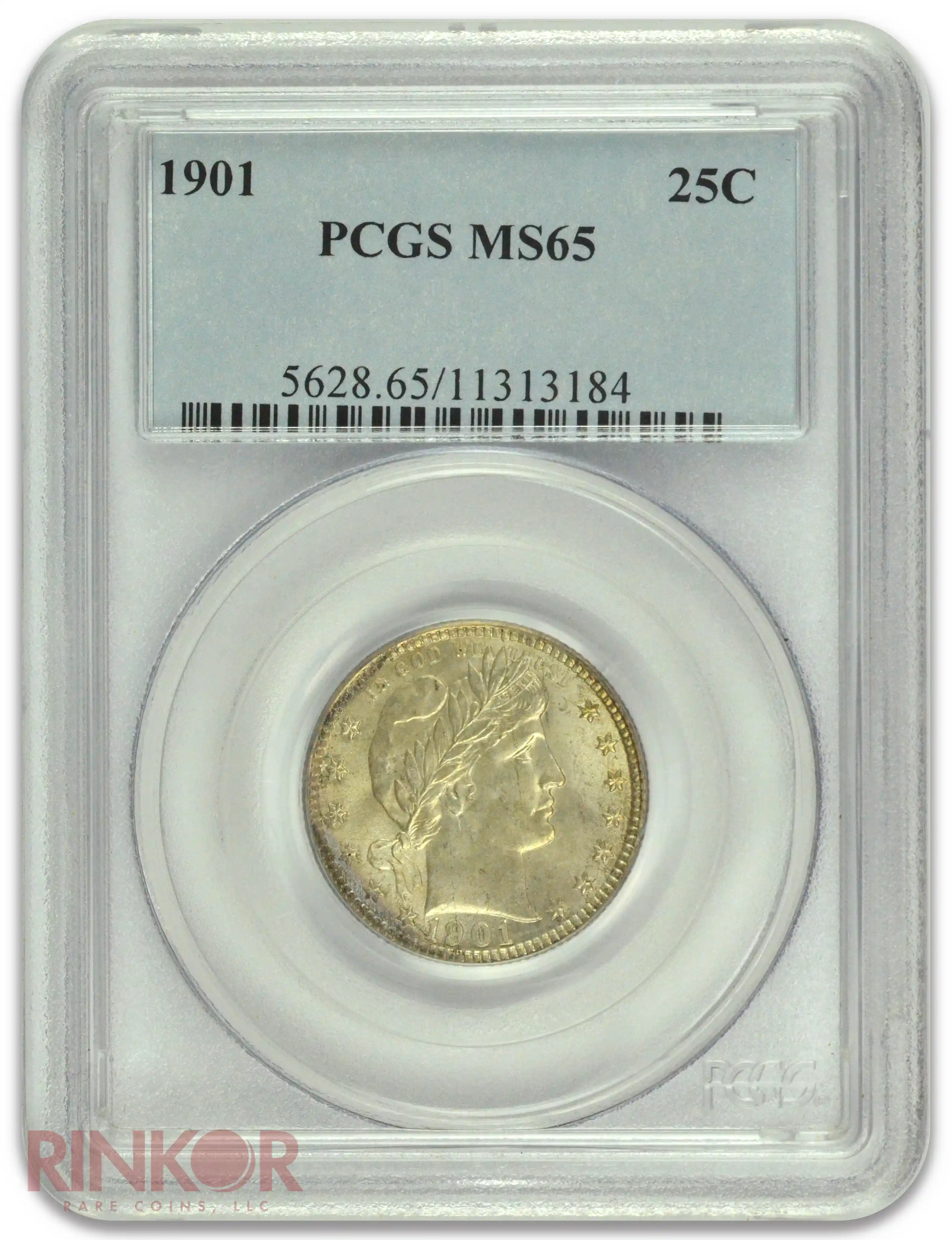 1901 Barber Quarter PCGS MS 65