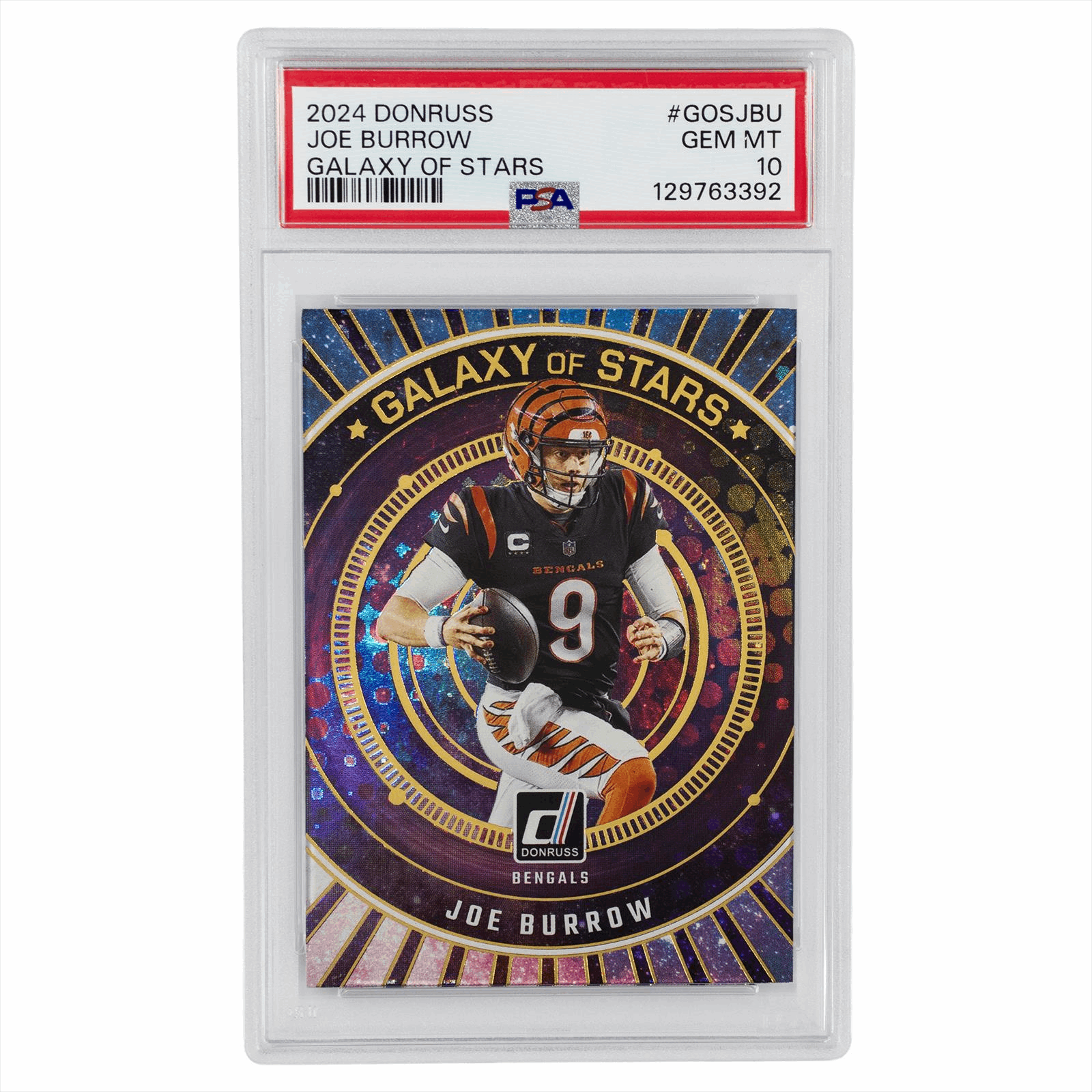 2024 PANINI DONRUSS GALAXY OF STARS JOE BURROW  #GOSJBU PSA GEM MT 10 Cert #129763392