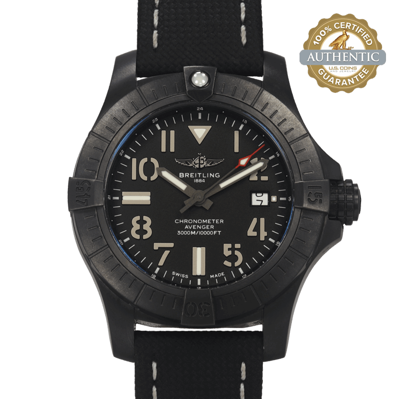 Breitling 45mm Avenger V17319 Automatic 45 Seawolf Watch and Papers 