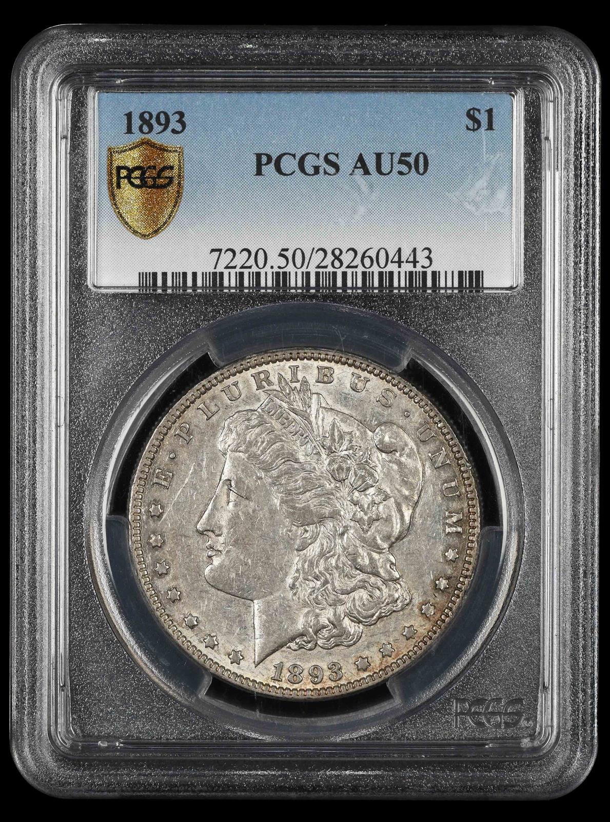 1893 $1 PCGS AU-50