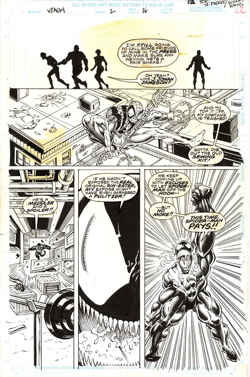Venom: Along Came a Spider #2 Page 16 Artist:  Joe  St. Pierre (Penciller) ,  Randy  Emberlin (Inker) Media Type: Pen and Ink Art Type: Interior Page 