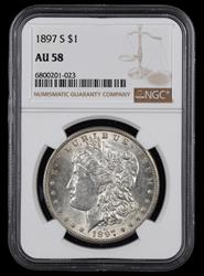 1897 S $1 NGC AU58 AU58