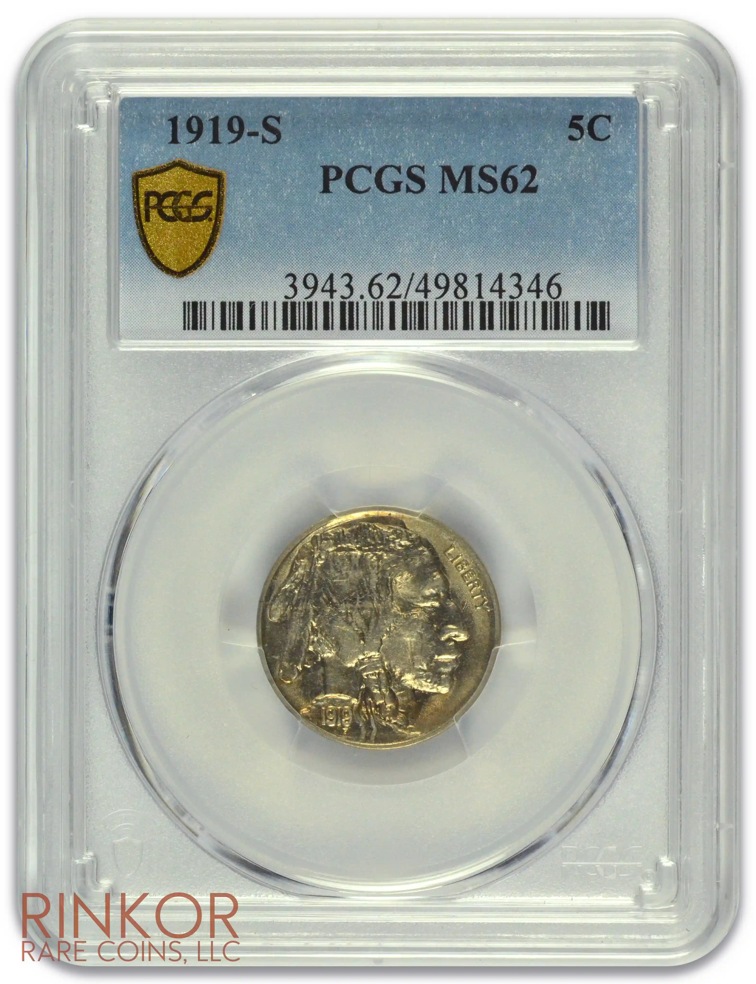 1919-S Buffalo Nickel PCGS MS 62