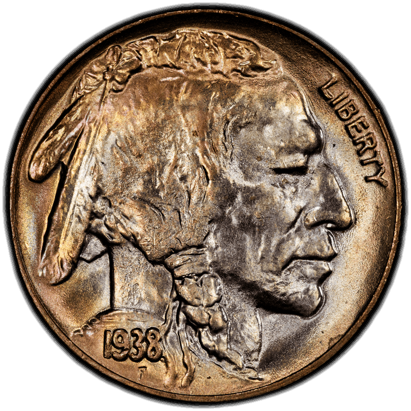 1938-D/S Buffalo 5C PCGS MS67+ CAC 