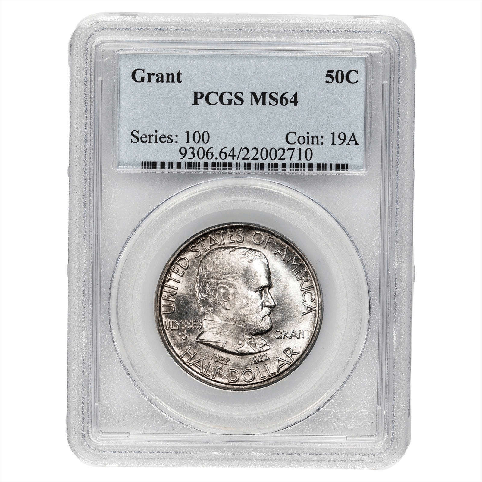 1922 Grant Commemorative Half Dollar 50C PCGS MS 64