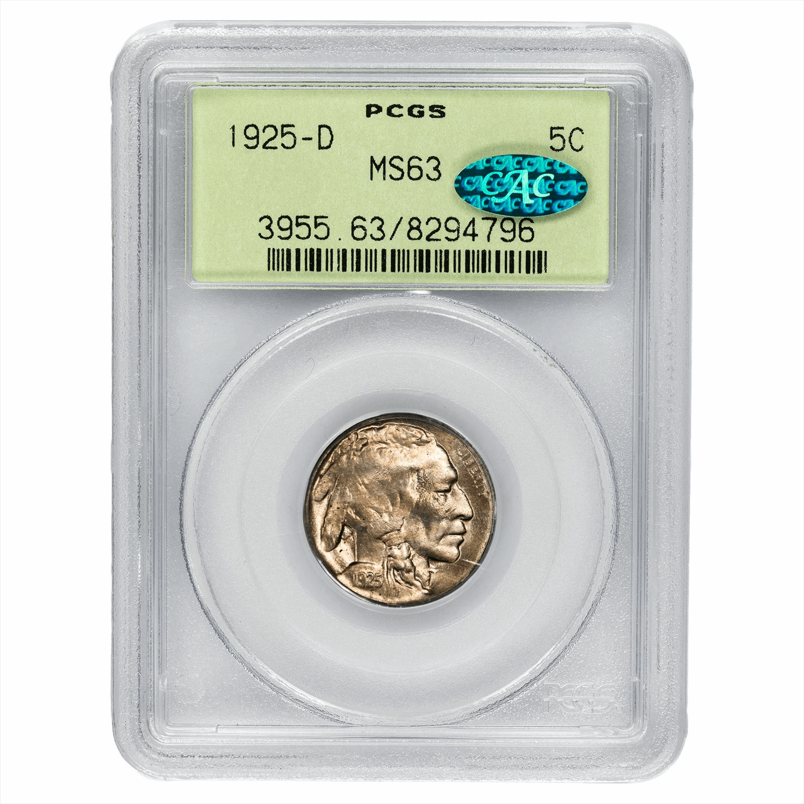 1925-D Buffalo Nickel 5C PCGS MS 63 CAC