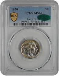 1930 Buffalo PCGS CAC MS 67+