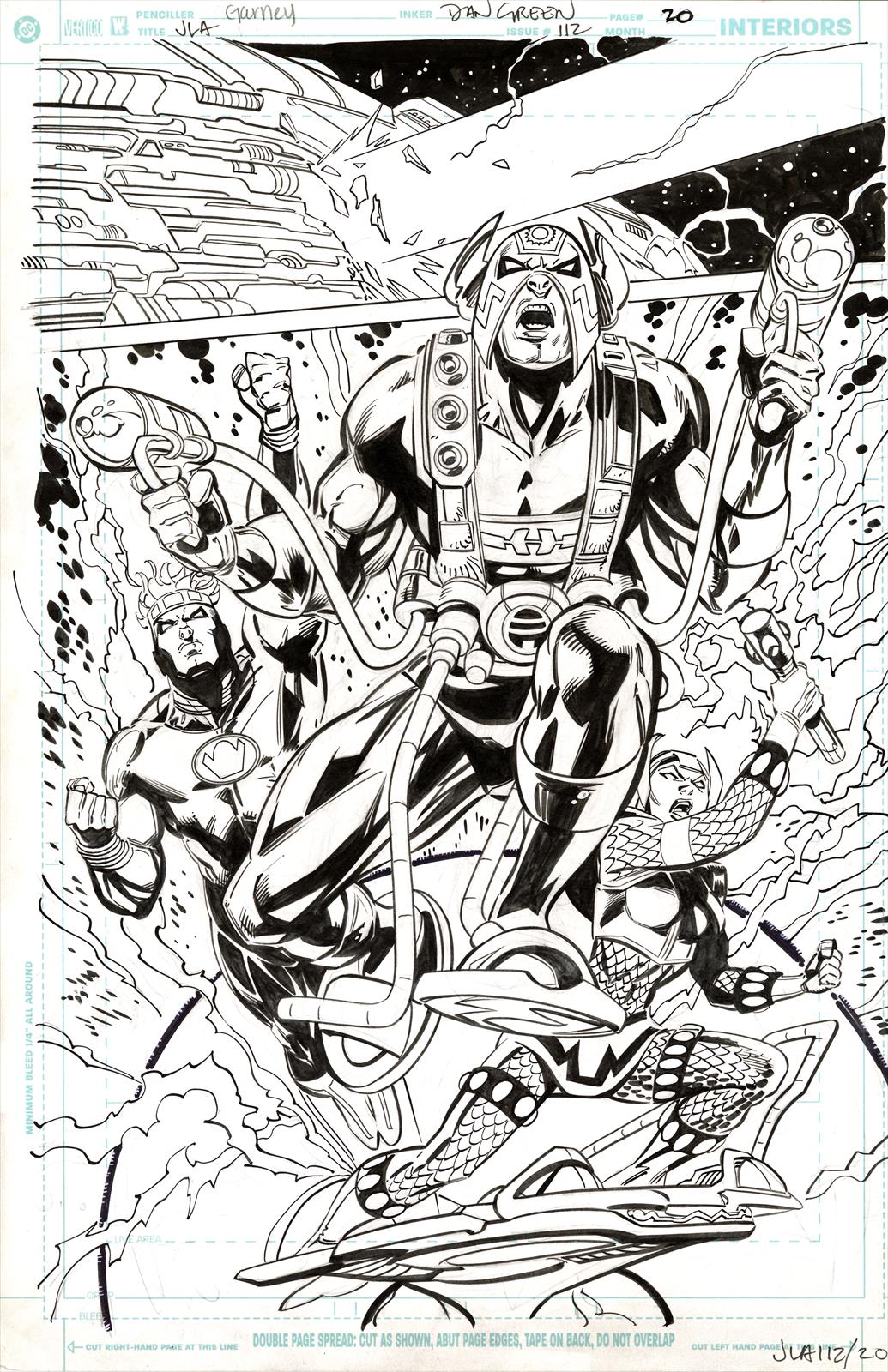 JLA #112, Page 20 Artist:  Ron Garney (Penciller) ,  Dan Green (Inker) Media Type: Pen and Ink Art Type: Interior Page 