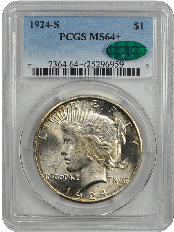 1924-S Peace PCGS MS 64+