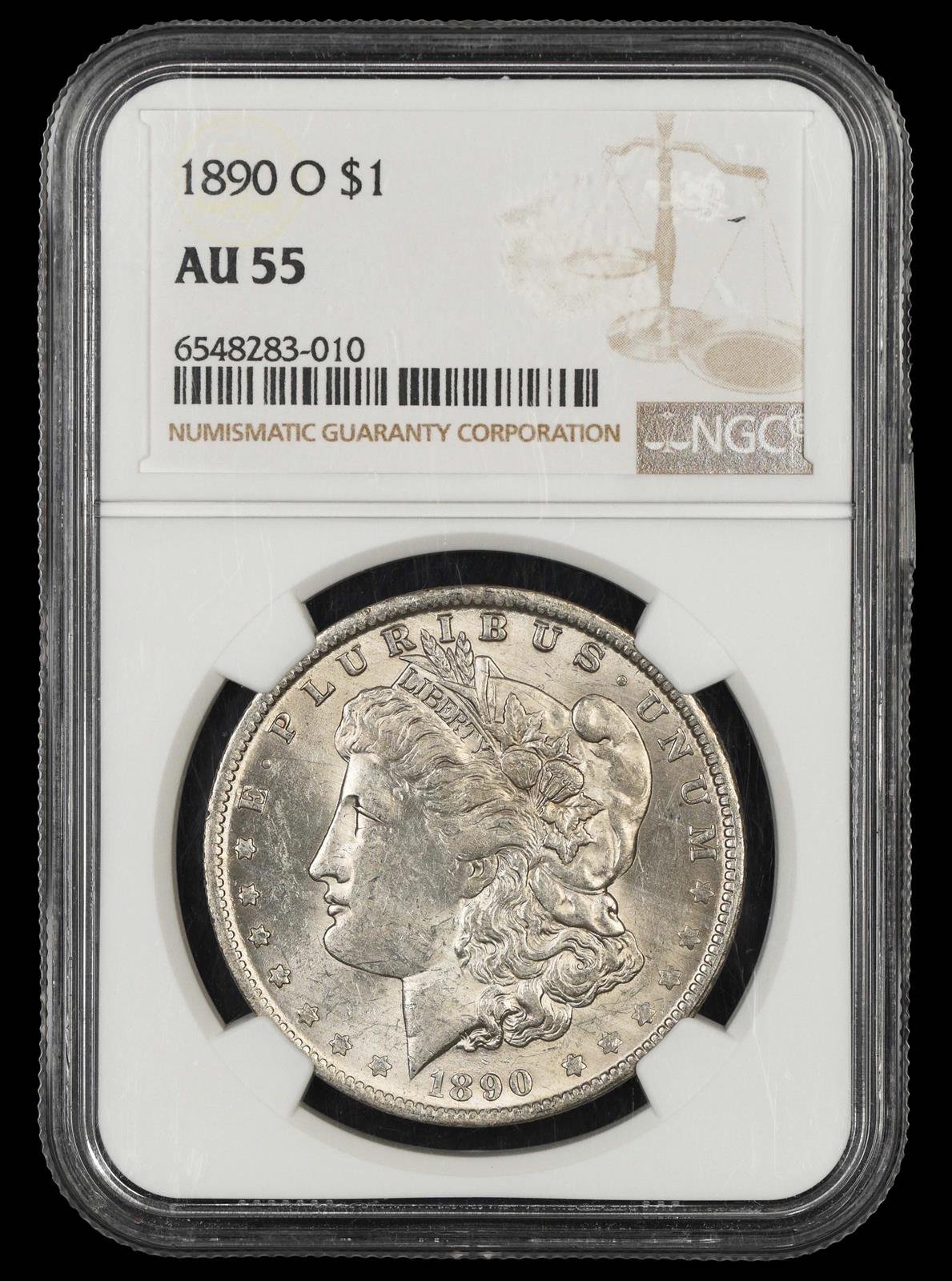 1890 O $1 NGC  AU55
