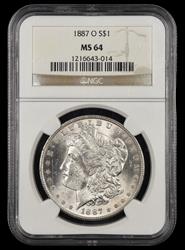 1887 O $1 NGC MS 64