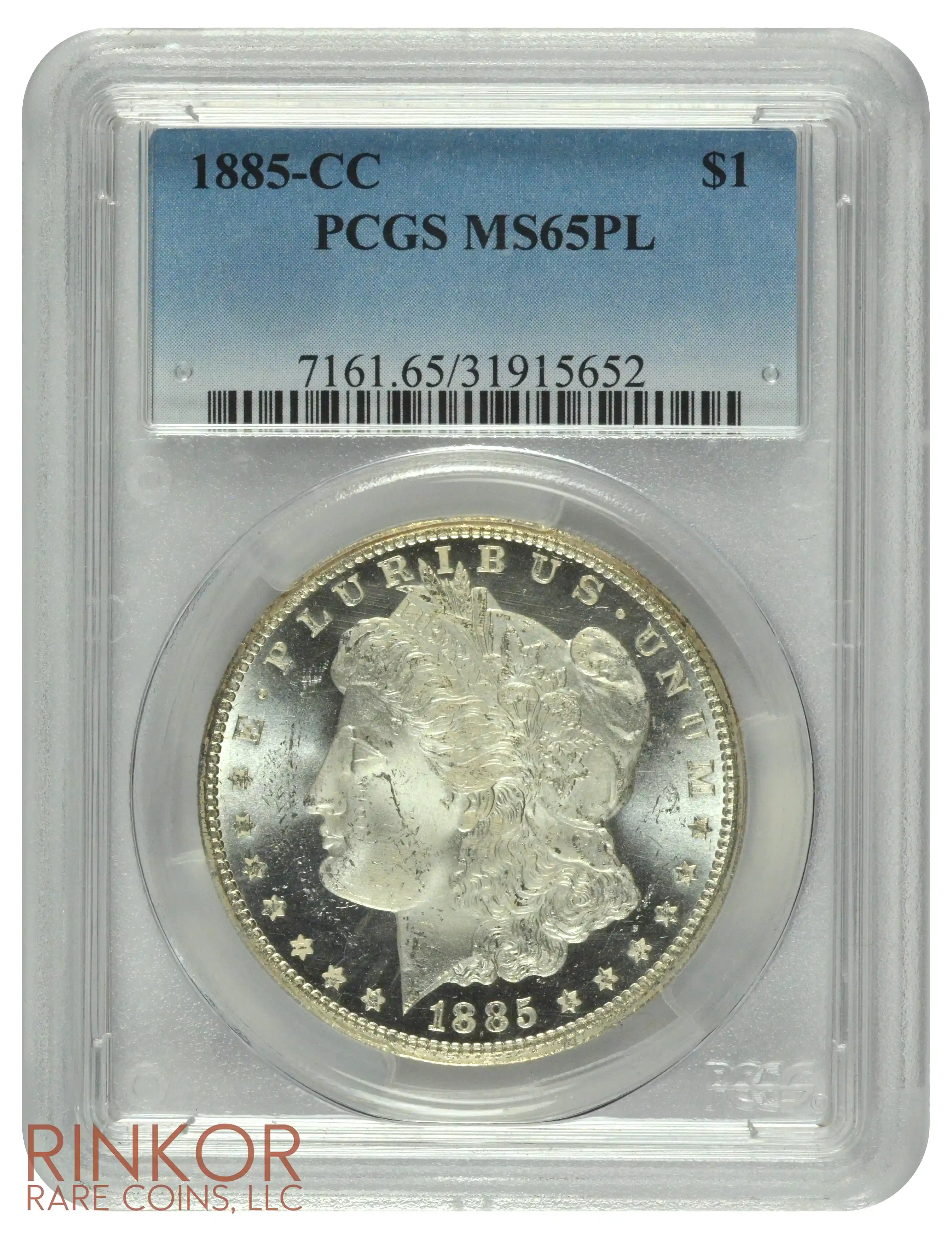 1885-CC $1 PCGS MS 65 PL