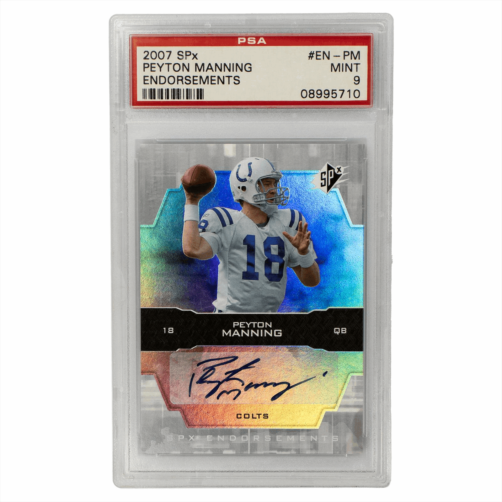 2007 SPx Peyton Manning Endorsements #EN-PM PSA Mint 9 