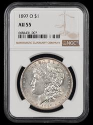 1897 O $1 NGC AU55 AU55