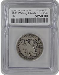 1921 Walking Liberty ICG  VG8