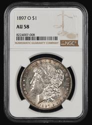 1897 O $1 NGC AU-58