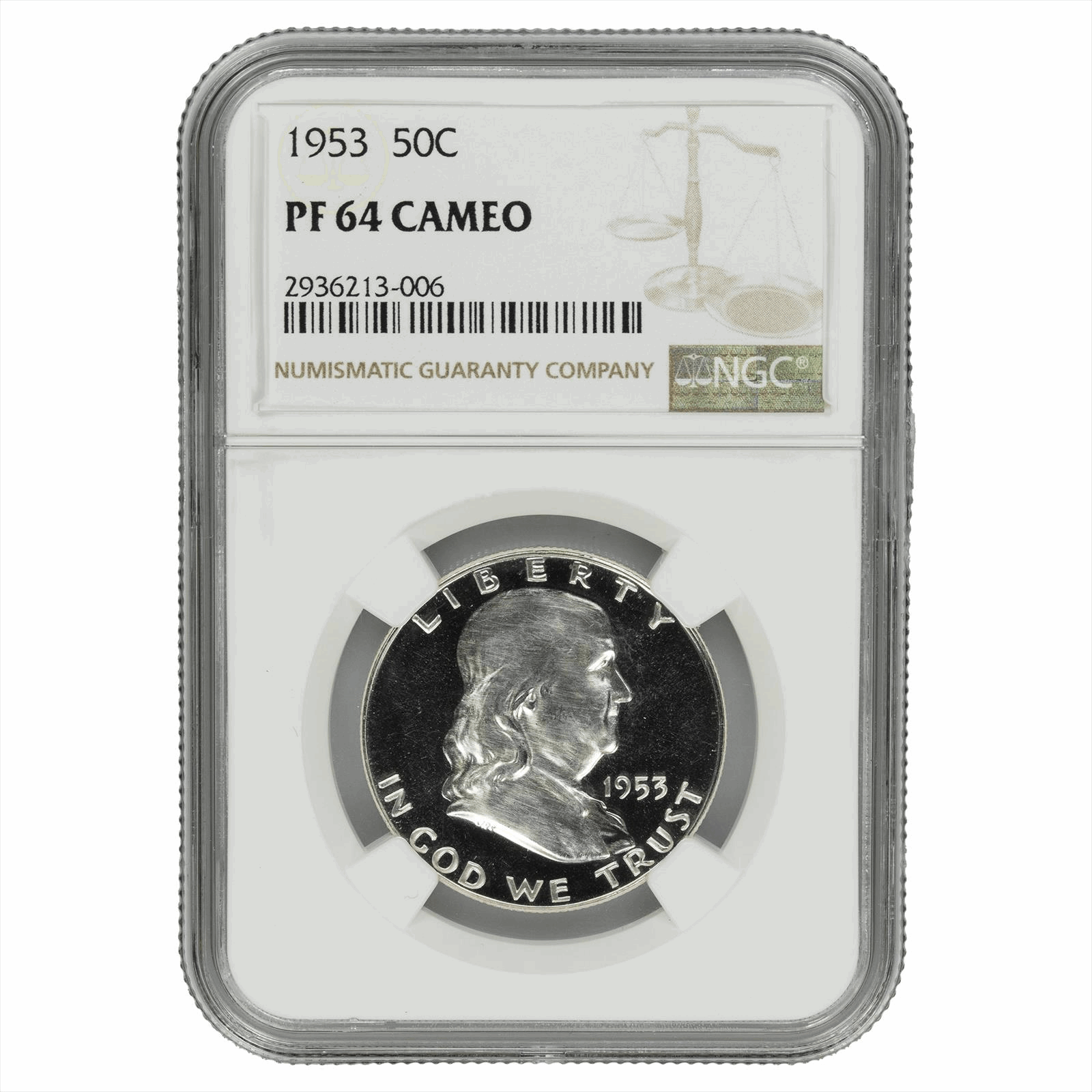 1953 Franklin Half Dollar NGC PF 64