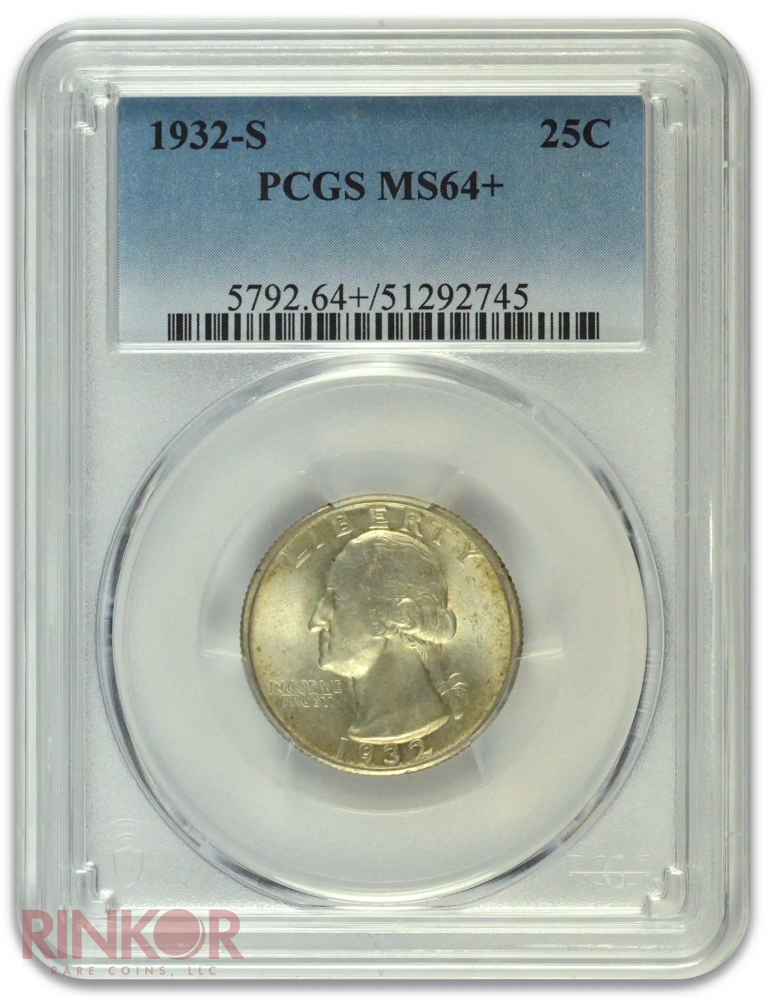 1932-S Washington PCGS MS 64+