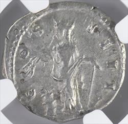 Roman Empire Antoninus Pius AD 138-161 Denarius NGC CH F 