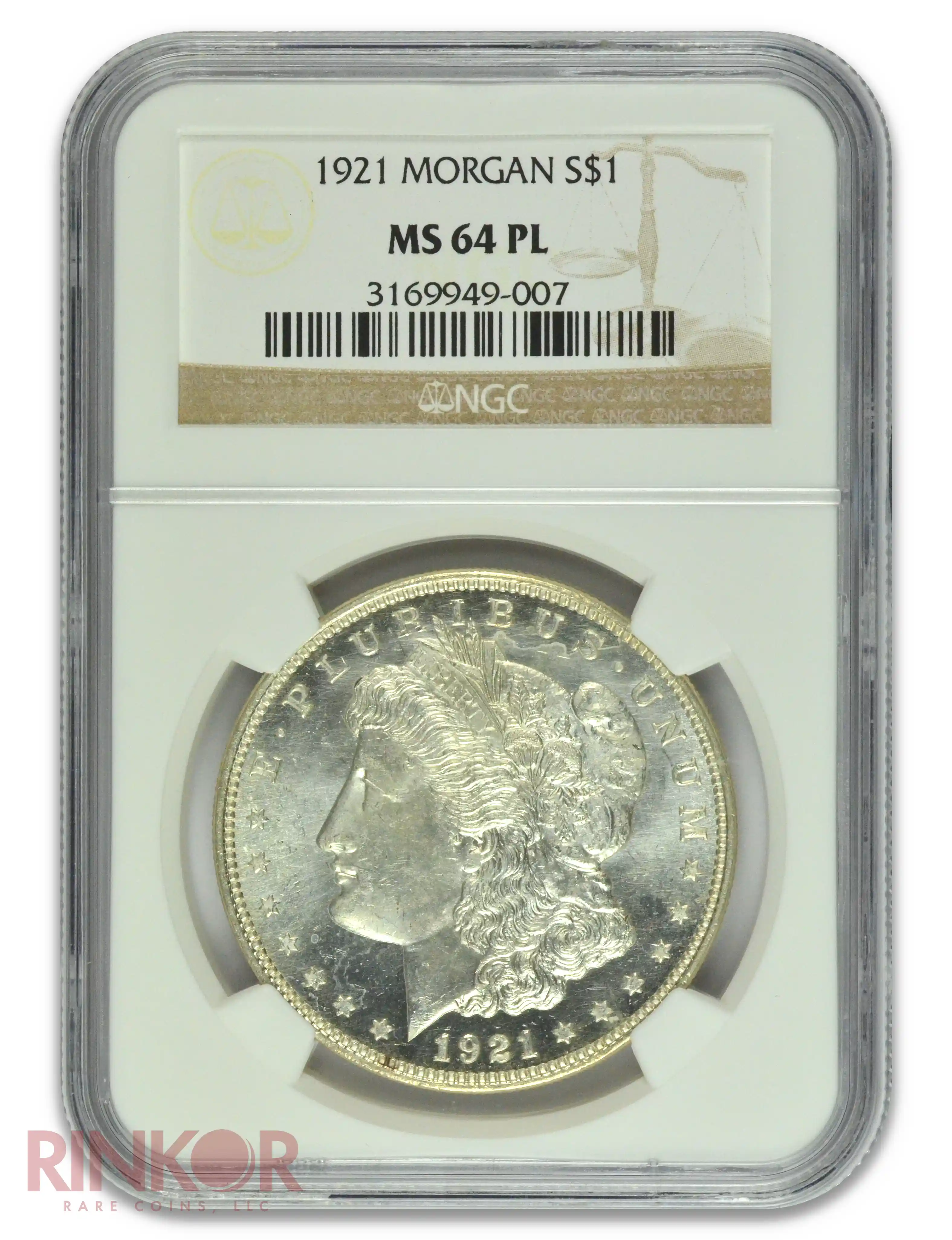 1921 $1 NGC MS 64 PL