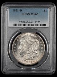1921 D $1 PCGS MS63 MS63