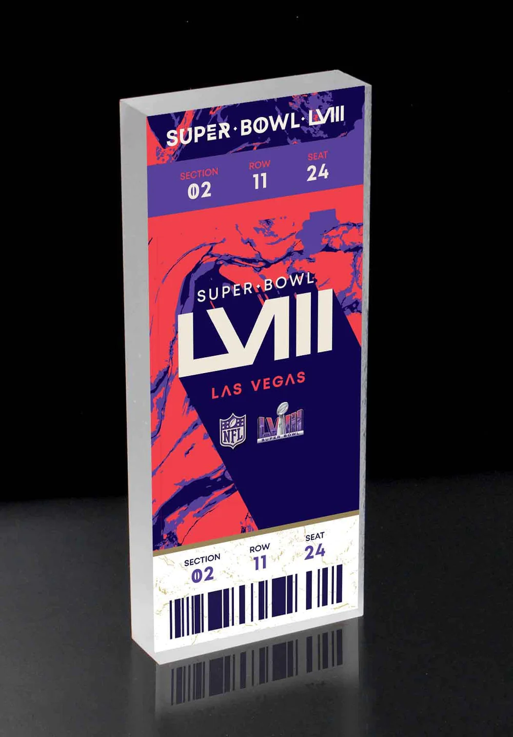 Super Bowl LVII 3D BlockArt Commemorative Ticket 