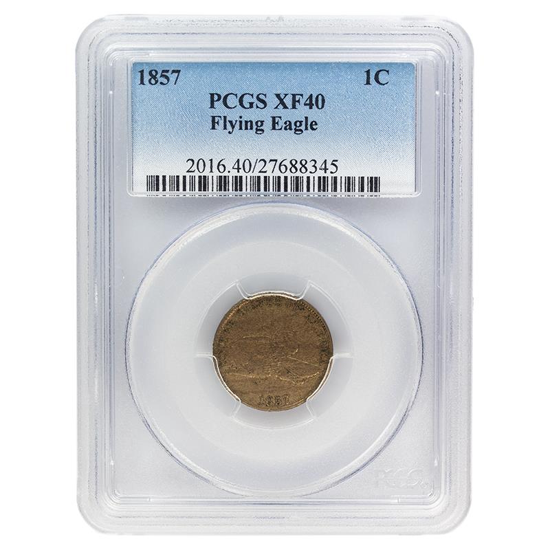 1857 Flying Eagle Cent, 1C PCGS XF40 