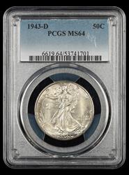 1943-D 50C PCGS MS 64